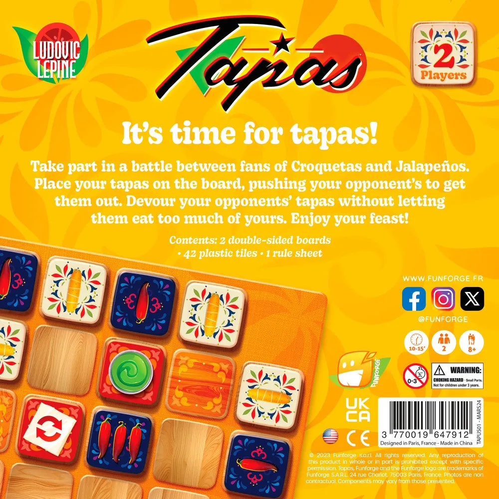 Funforge Tapas Tile Laying Board Game - Strategic Duel for Ages 8 
