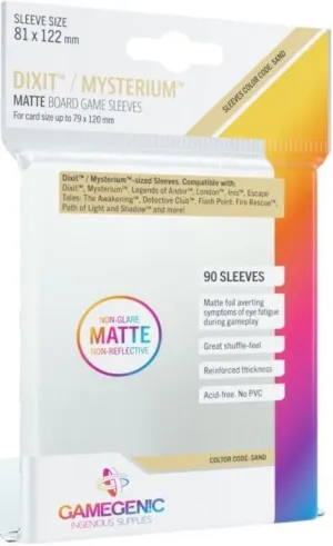 Gamegenic Matte Board Game Sleeves - Dixit/Mysterium (81mm x 122mm) (90 Sleeves Per Pack)
