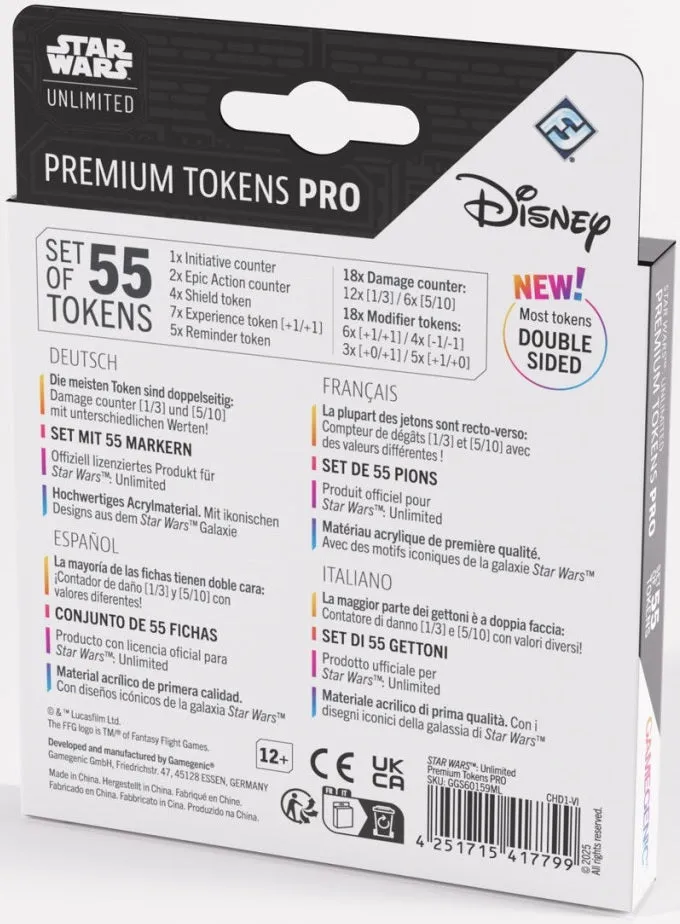 Gamegenic Star Wars Unlimited Acrylic Tokens PRO