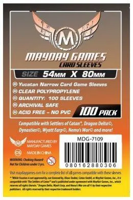 Mayday Games 54 X 80 mm - 100 Pack Yucatan Narrow Card Sleeves