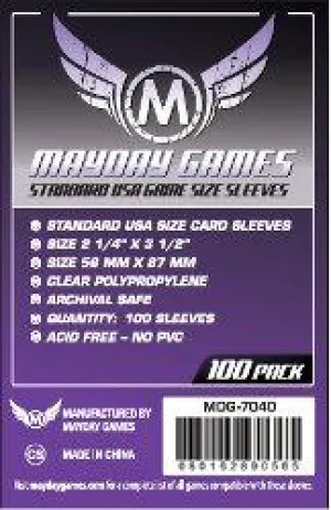 Mayday USA Purple 56 mm X 87 mm Sleeves (100)