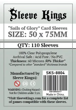Sleeve Kings Board Game Sleeves Sails of Glory (50mm x 75mm) (110 Sleeves)