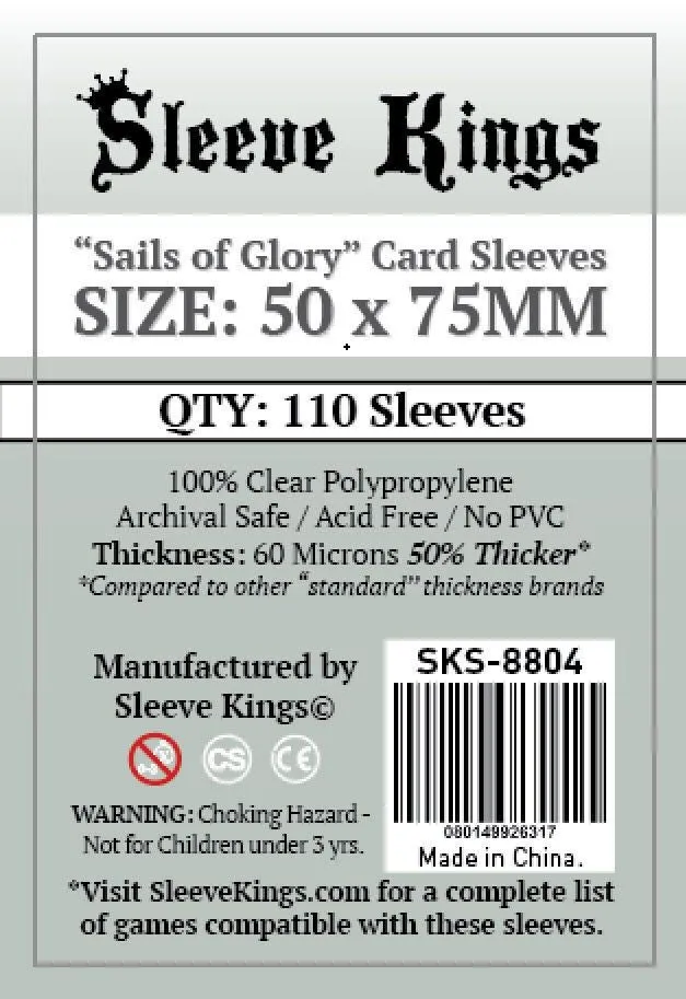Sleeve Kings Board Game Sleeves Sails of Glory (50mm x 75mm) (110 Sleeves)