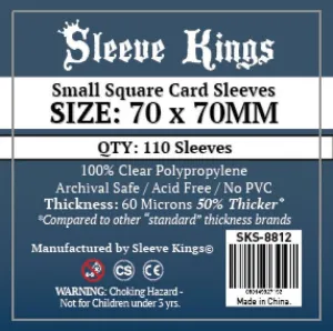Sleeve Kings Board Game Sleeves Small Square (70mm x 70mm) (110 Sleeves)